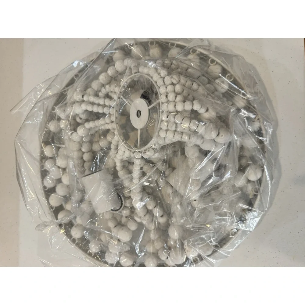 Bead Design Entryway Chandelier With Lights (3 Sockets)